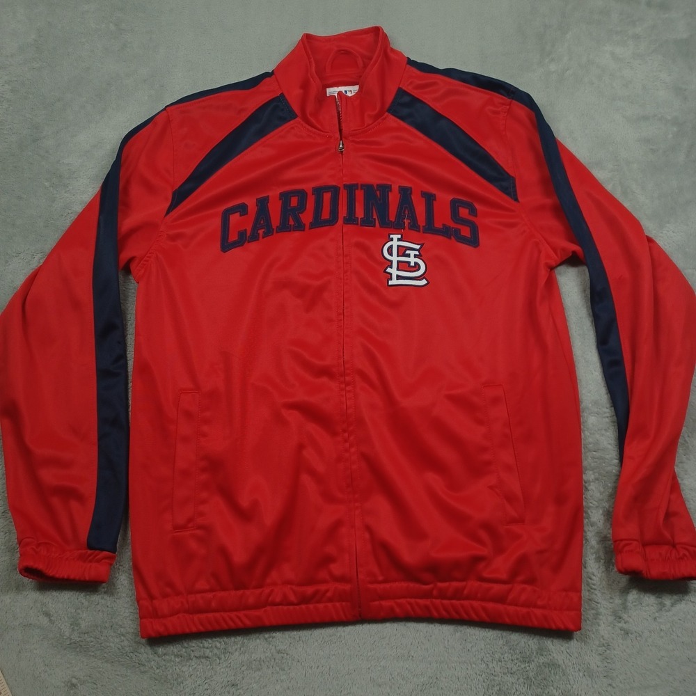 St Louis Cardinals Jacket‎ Mens Large Red Baseball MLB Full Zip